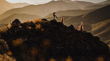 Producer Nick Lane location scouting in Elqui Valley, Chile.