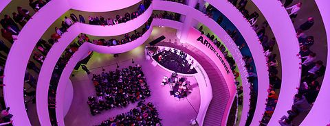 Baker Guggenheim Rotunda Pink Photo by Robert Altman