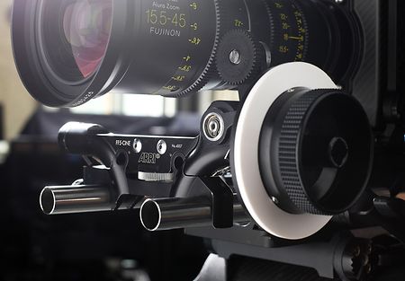 ARRI pca Camera Follow Focus system in use. 