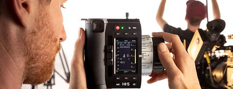 ARRI hi5 handheld camera control unit, part of the arri camera systems ecosystem in action.