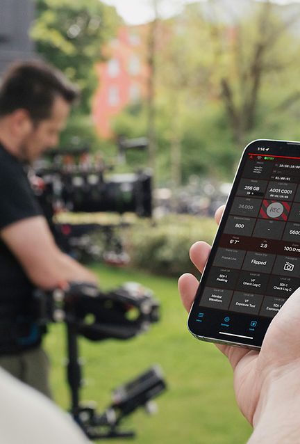 ARRI using the Camera Companion App on set.