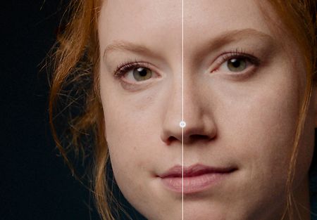 Picture showing two versions of a picture in a split-image.