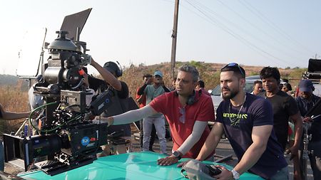 DP Adil Afsar controlling the ARRI ALEXA 35 on set of Indian comedy film "Madgaon Express" 