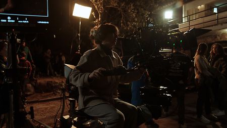 Cinematographer Lali Rubio on set