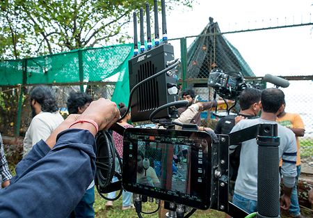 Wireless Video System being used on film set.